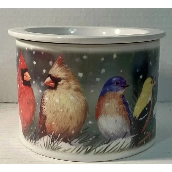 Dip Chiller Winter Birds Base & Dip Bowl 2 pc Ceramic 5.75”W x 4”H‎ - Picture 1 of 9